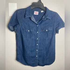 Levi's 100% Cotton Denim Snap Button Up Shirt
